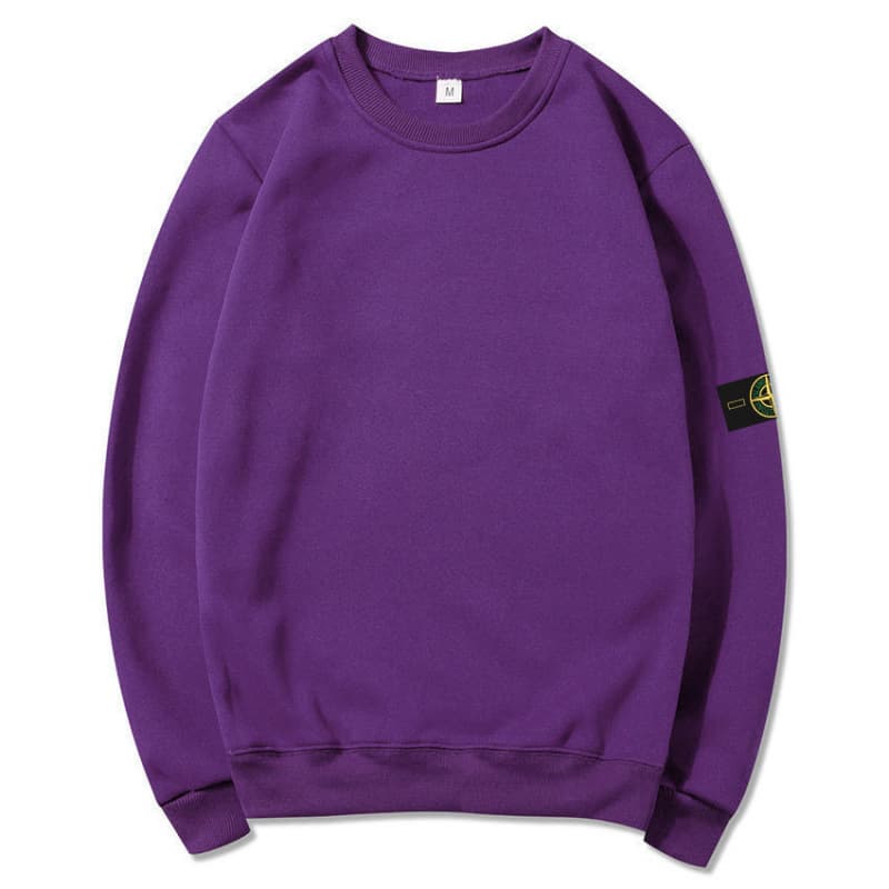Sweat-shirt à capuche pour homme, couleur unie, col rond, basique, automne et hiver