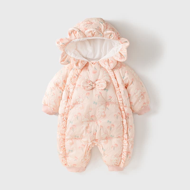 Baby Winter Clothes Newborn Onesie Winter Extra Fleece Thickened Baby Girls Out Climbing Clothes