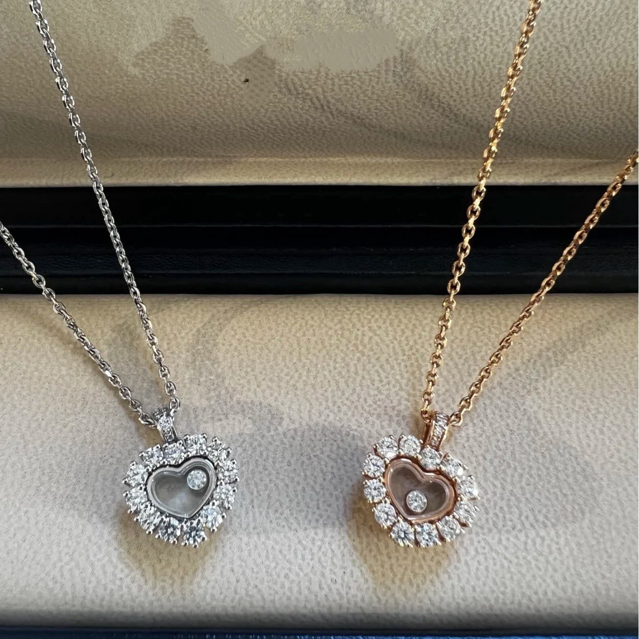Happy Heart Full Diamond Necklace Simple And Elegant Heart-shaped Collarbone Chain Gift For Girlfriend On Qixi Festival