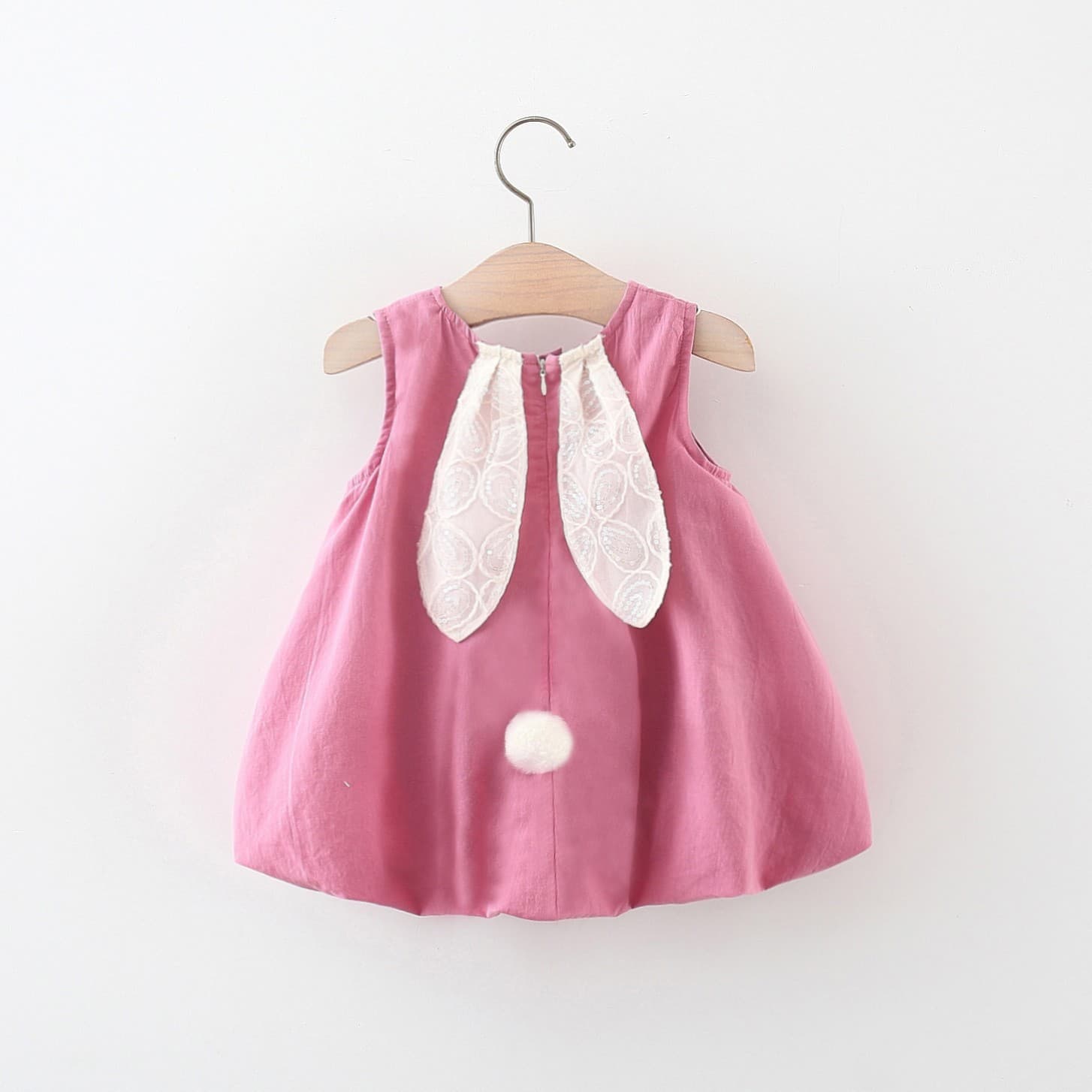 1721 Summer New Style Girls Cute Long Ears Cotton Dress Baby Versatile Bud Skirt Princess Skirt