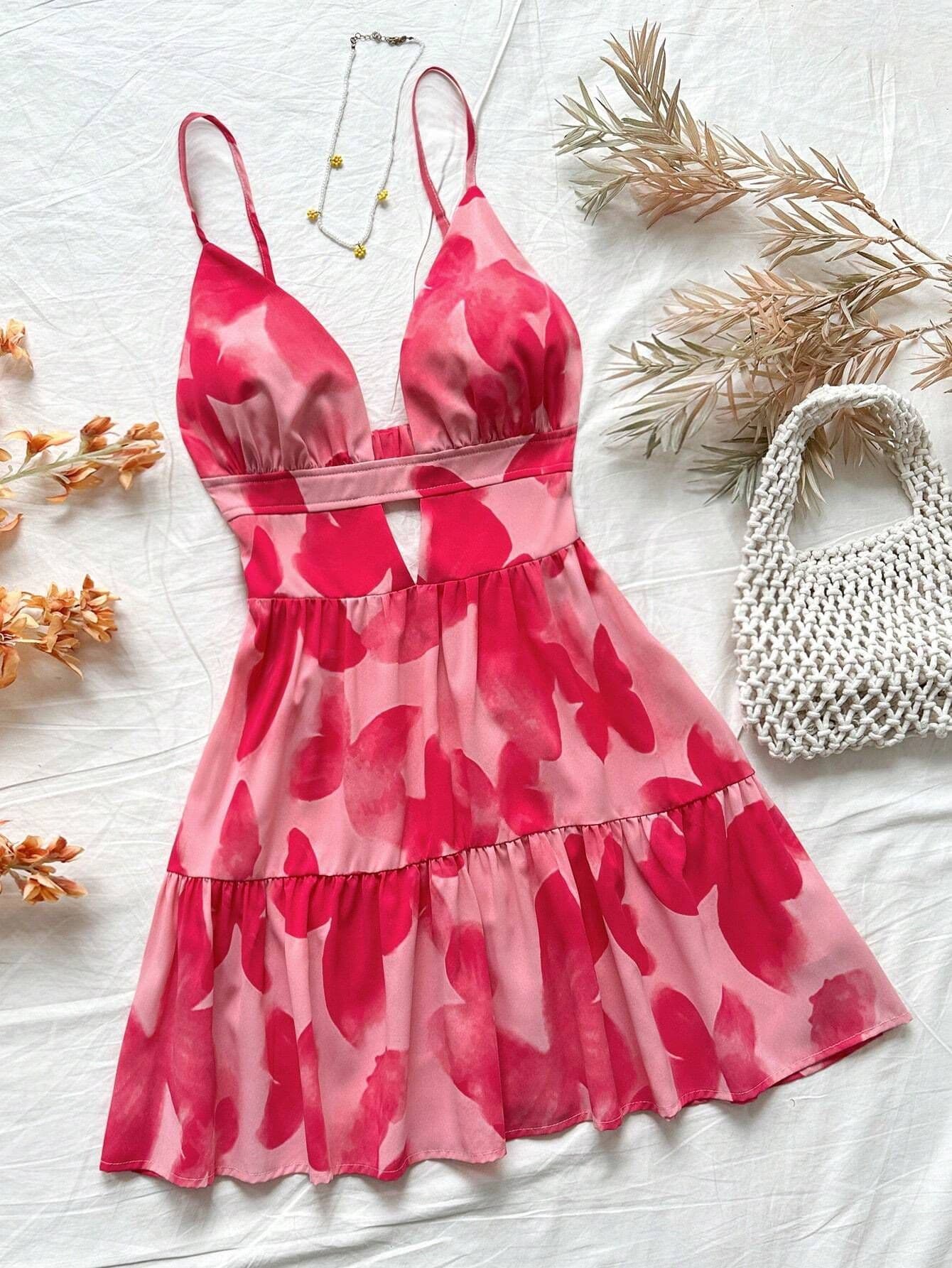 Women's Clothing Summer Vacation Dress Sexy Hot Girl Sleeveless Backless Suspender Dress