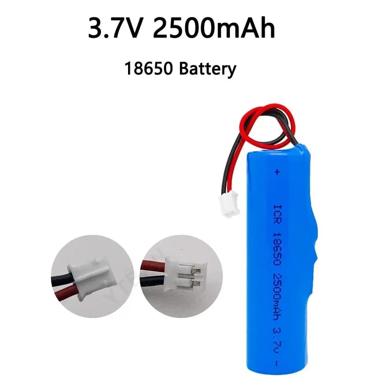 2PCS 3.7V 18650 2500mah Rechargeable Lithium Battery LED Light Bluetooth Speaker,Shavers,Hair Clippers Batera PH2.0-2P Plug