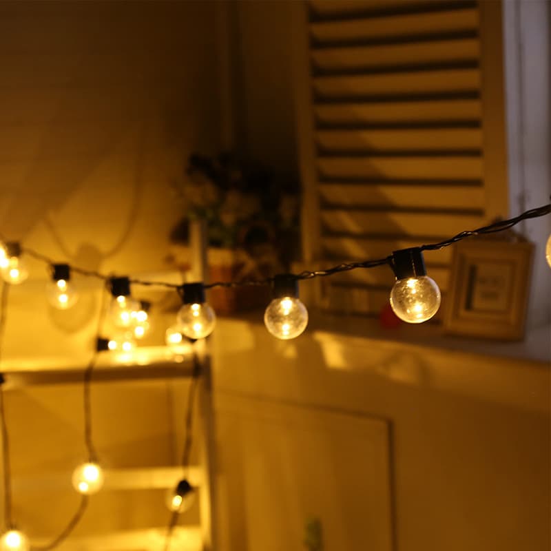 Retro Buckle Bulb String Light G50 Bulb String Light Outdoor Waterproof Garden Solar Wedding Ins Decorative Light