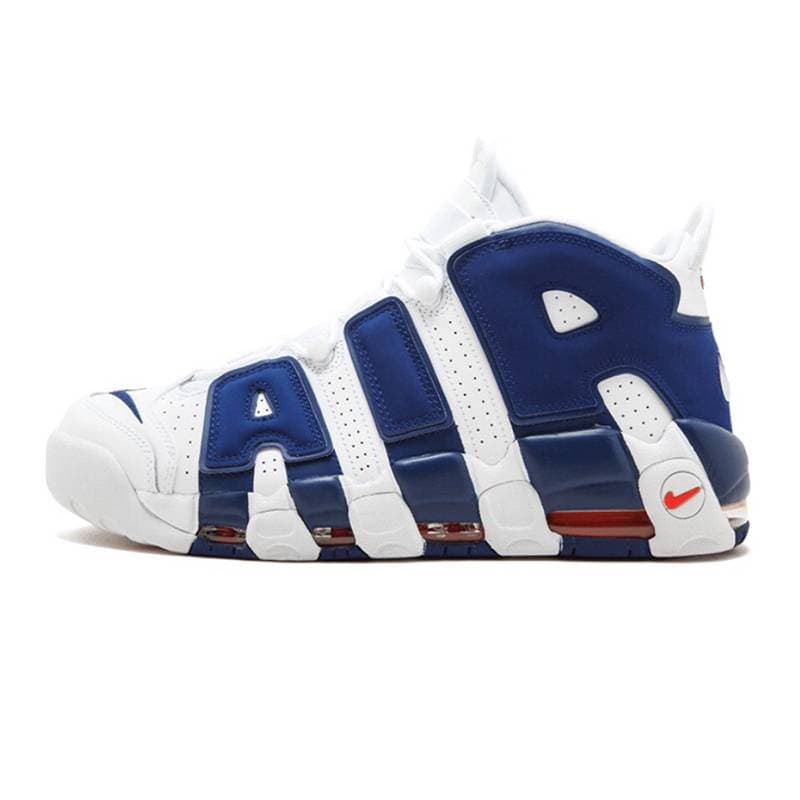 Chaussures de basket-ball Hommes Nikes Airs More Uptempo 96 Total Scottie Pippen Blanc Varsity Rouge Vert Multi Noir Bulls Université Bleu Femmes Ba