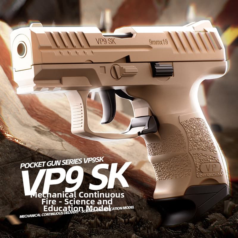 VP9 SK Toy Gun, Soft Bullet, Anti Blowing, Mechanical Automatic Toy Pistol Launcher, Educational Model