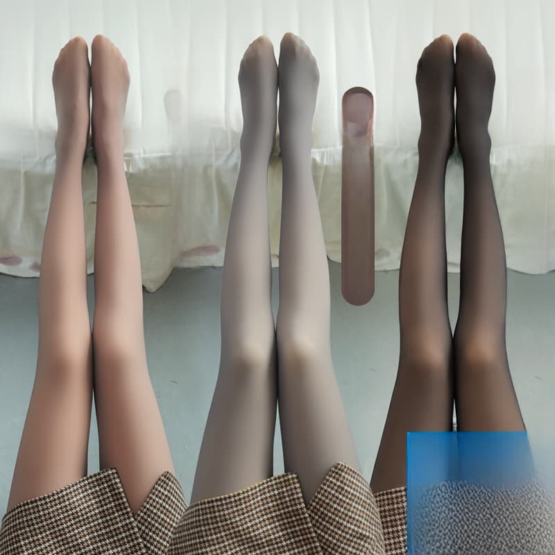 Plus size stewardess gray pantyhose autumn and winter transparent thickened transparent Women's Light leg artifact cross-border leggings