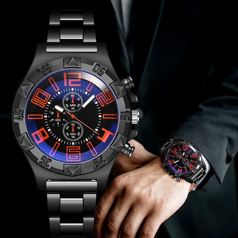 Men's Watches Leisure Sports Men's Watch Blue Light Steel Band Men's Quartz Watch Elegant Luminous Watch