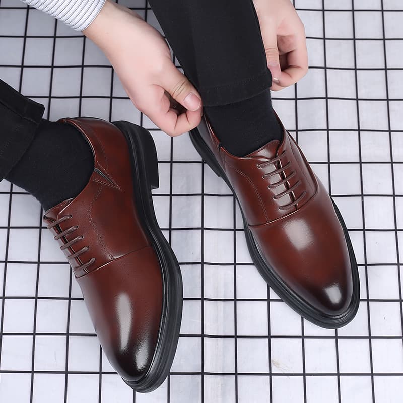 Men's Brogue Oxford Shoes - Classic Business Casual Leather Dress Shoes With Breathable Design For Formal & Office Wear Wedding Shoes Men's Breathable