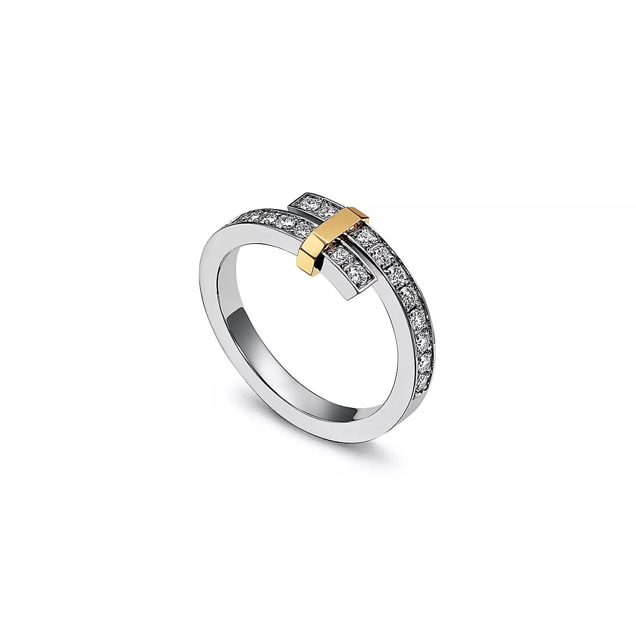 TiffanyTM -brand Edge series ring Sterling silver & gold two-color ring ring
