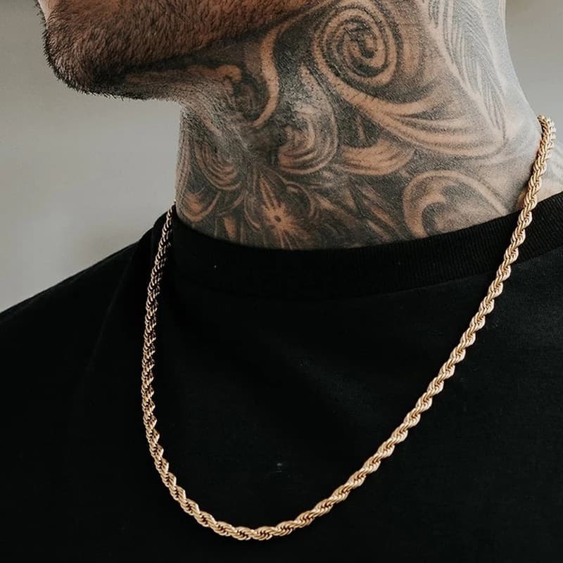 Men's Rope Chain Necklace – Adjustable Hip Hop Jewelry (Layered & Statement)