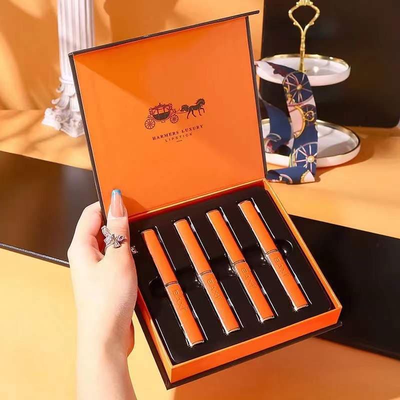 Baxi Aimashi Lambskin High Definite Lipstick Case Moisturizing, Non Fading, Non Staining Cup Lipstick Four Piece Gift