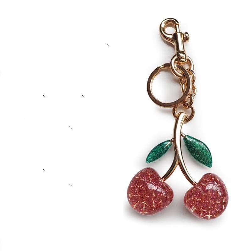 Porte-clés breloques pour sac, accessoires de sac, breloque pour sac à main, pendentif pour sac à main, bijoux de voiture en cristal cerise, acces