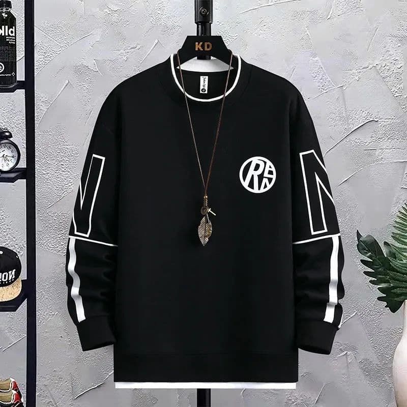 Men's Clothing loose outer wear plus size black long sleeve men's clothes fashionable brand Youth