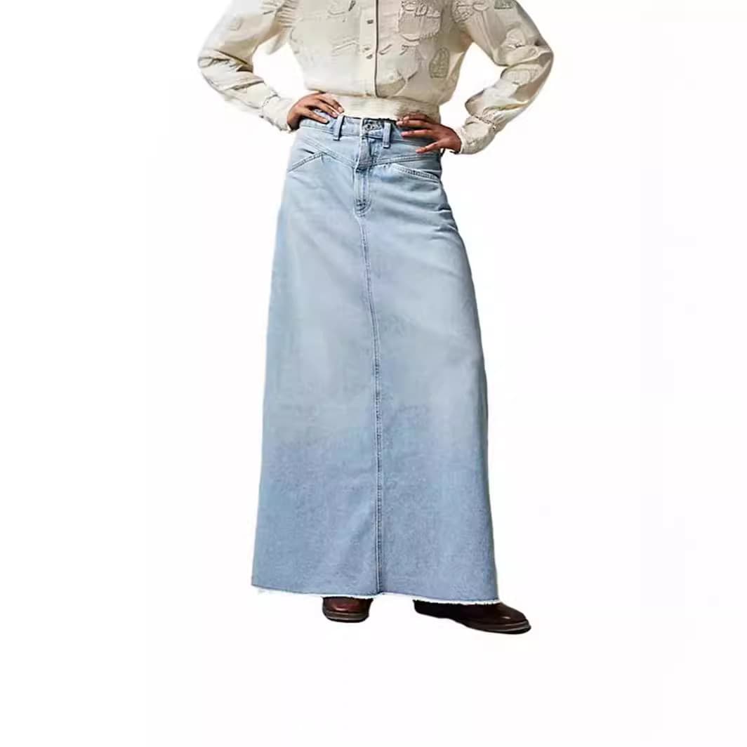 Women's Clothing supply summer women's loose straight casual denim skirt