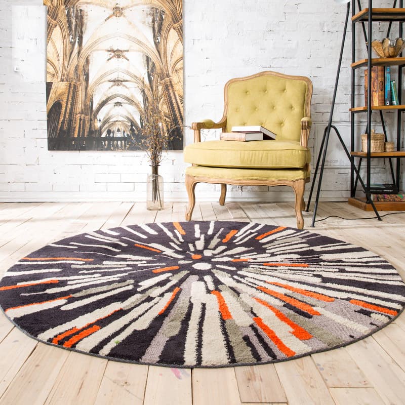 New Nordic Fashion Retro Abstract Round Carpet Living Room Bedroom Desk Computer Chair Mat Carpet
