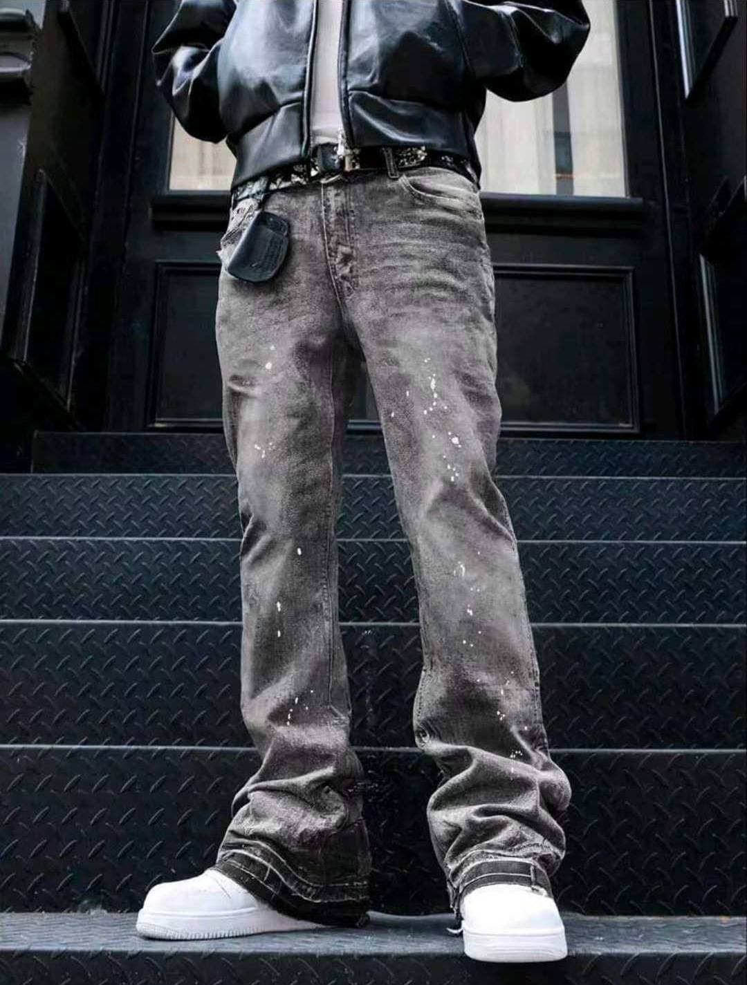 Jean évasé camouflage militaire pour homme – Style streetwear vintage, coupe ample et esthétique années 90/Y2K (Tailles S à 3XL, taille mi-hau