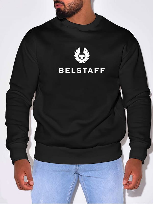 Pull Homme Automne Printemps Hiver Nouveau Lâche Élastique Col Rond Pull Décontracté Imprimé À Manches Longues T-shirt Homme Bas Haut Hommes