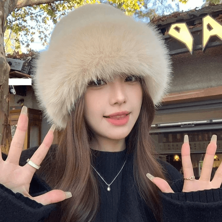 Trapper Hats Autumn and winter plush hat women's winter high-grade plush fisherman hat head girth warm ear protection Mongolian hat