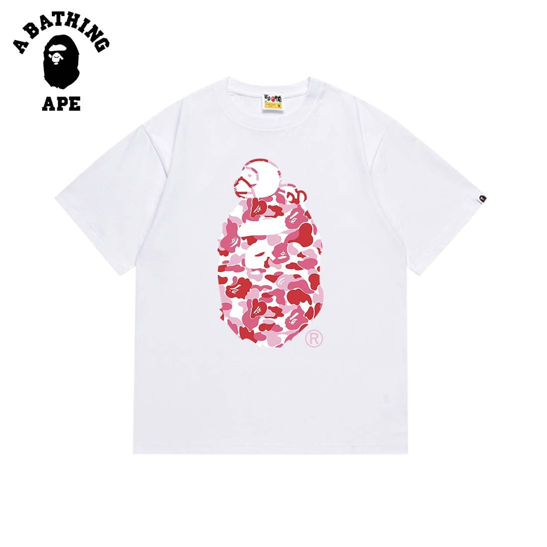 A BATHING APE BAPE-Sleeping Monkey Ape Head Pattern Short Sleeve T-shirt Made Of Pure Cotton Fabric