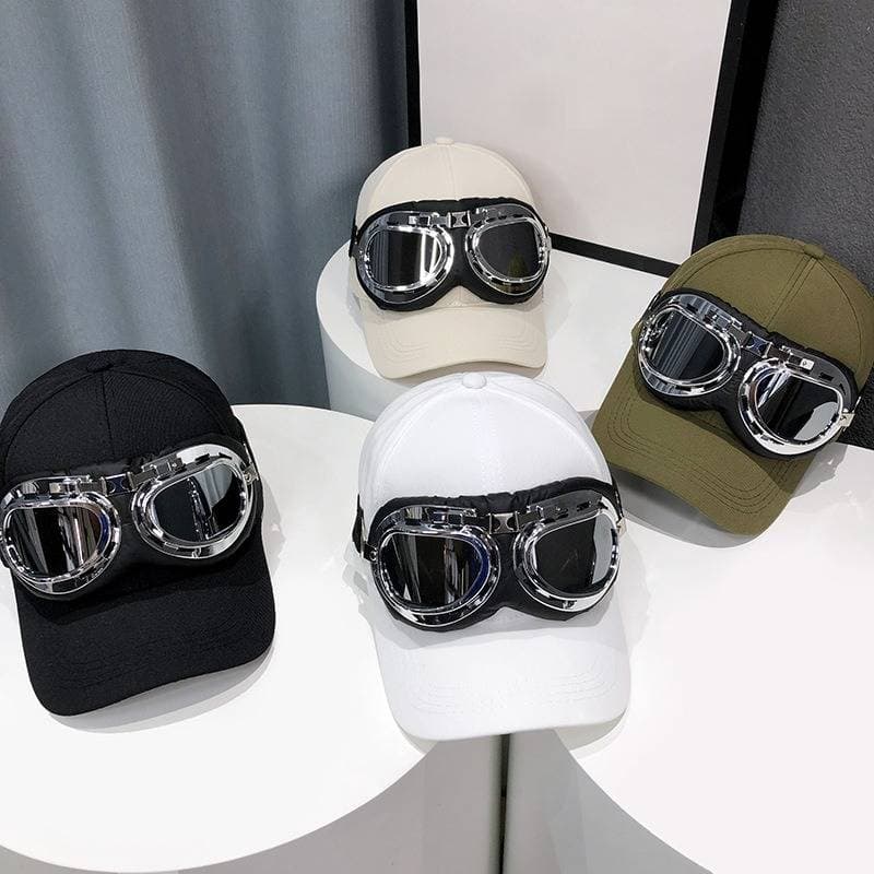 Men's Pilot Hat New Style With Sunglasses Baseball Cap Women's Korean Style Street Personality All Match Glasses Cap