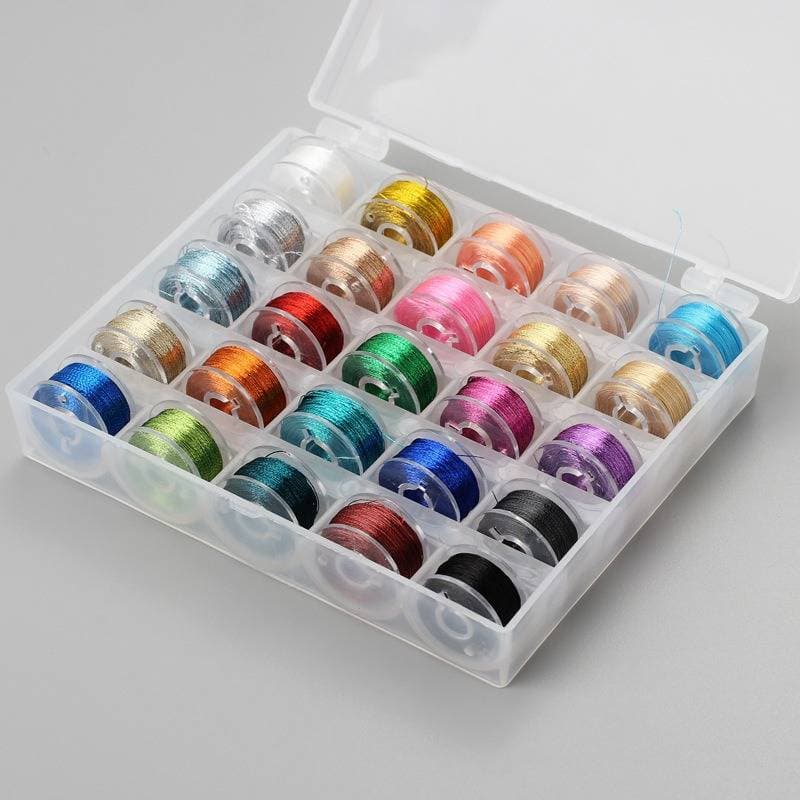 DIY Hand Knitting Thread Metallic Embroidery Thread 25 Color Set