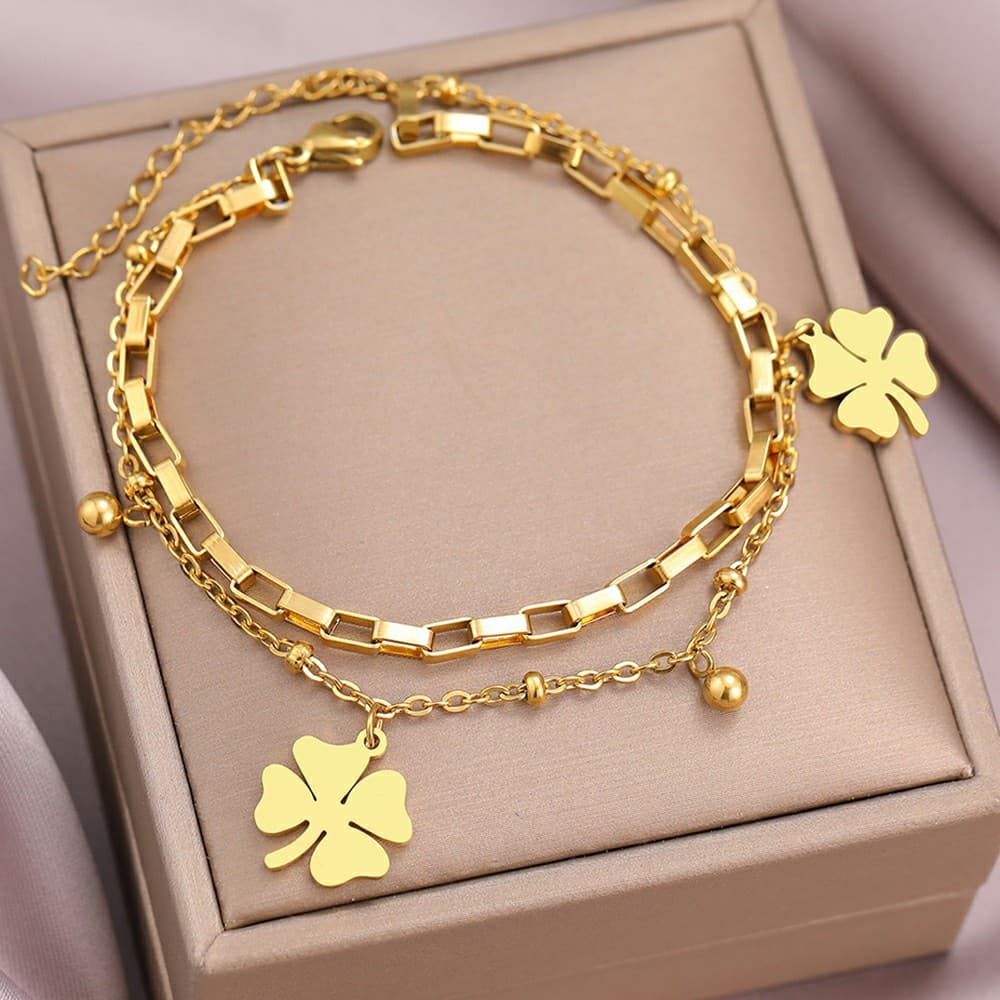 Women's bracelet letters titanium steel diamond set simple bracelet