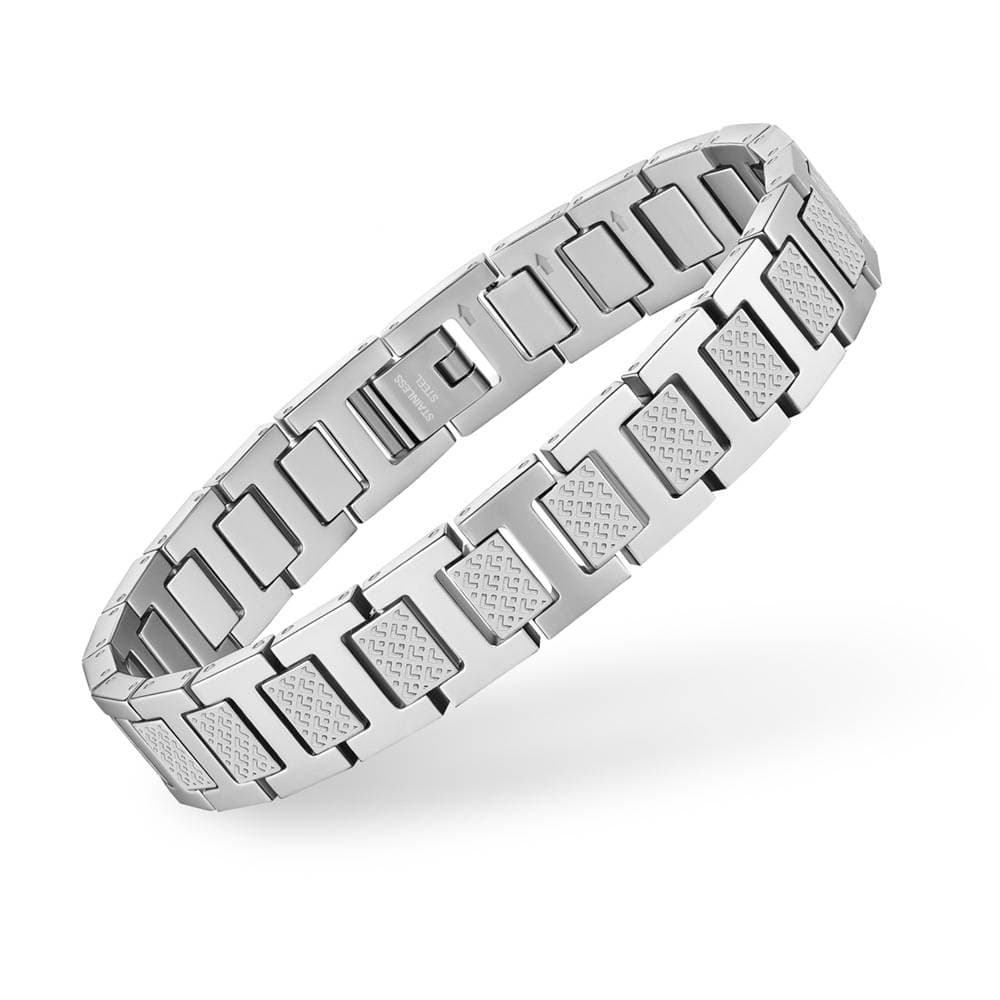 Bracelets à breloques haut de gamme en acier inoxydable à motif crocodile, bracelet en acier titane noir