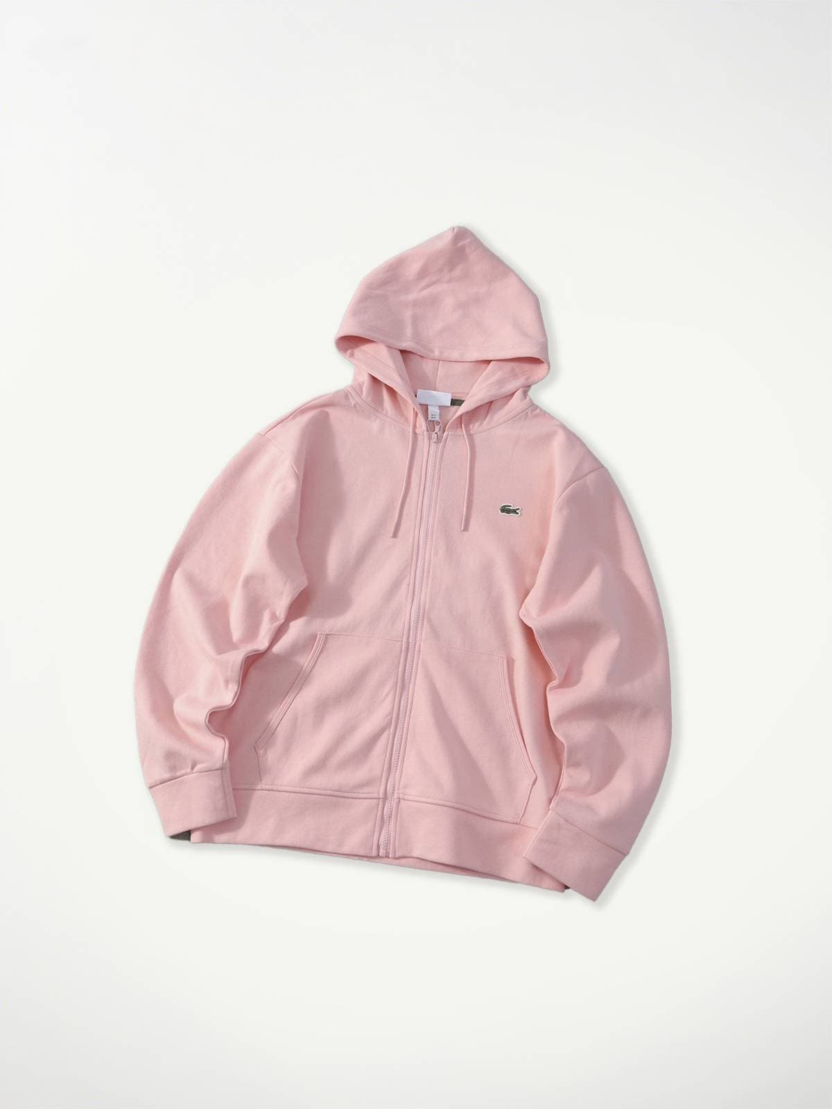 Sweat à capuche Lauren avec logo brodé, en coton zippé et poches, coupe-vent, idéal pour une tenue décontractée.