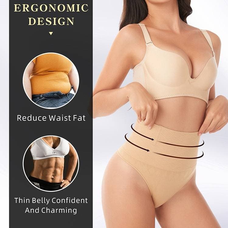 Shaping Seamless High-Waist Thong – Tummy Control Shapewear With Boning (Invisible & Sculpting)