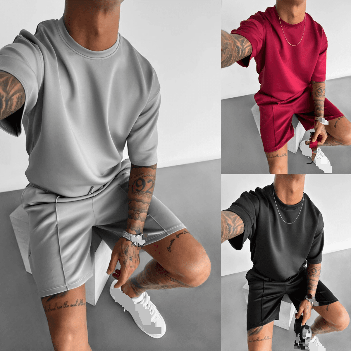 Summer Sports Men's Design Simple Casual Short Sleeved T Shirt Trendy Clothes