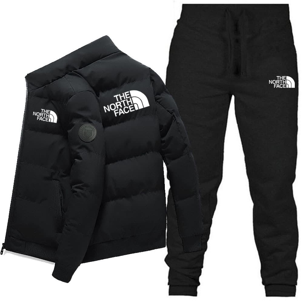 Nouveaux hommes coton veste + pantalon couleur unie imprimé ensemble de sport décontracté