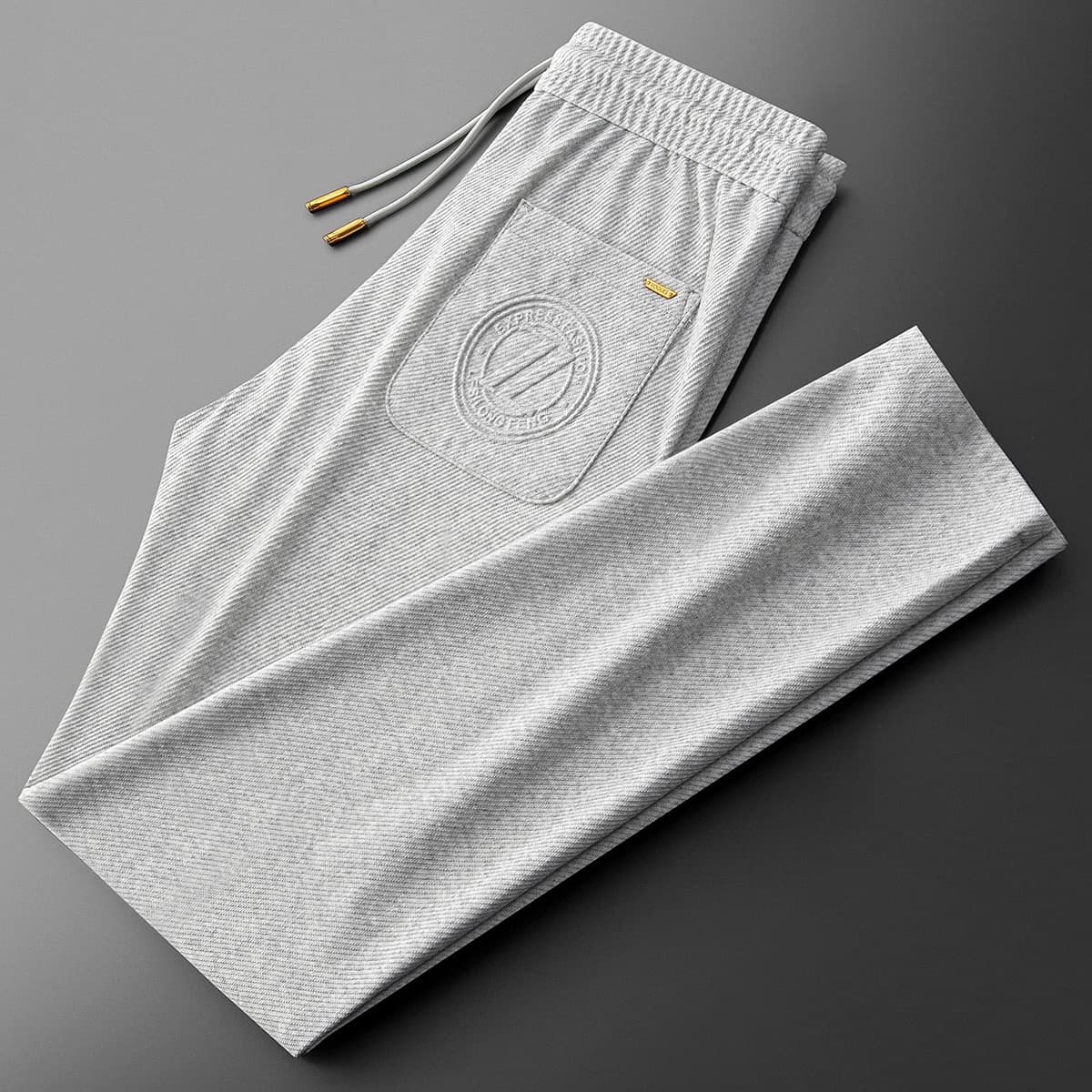 Men's Clothing Summer versatile fashion three dimensional twill cotton thin pants men's brand embroidered sports straight sweatpants casual pants