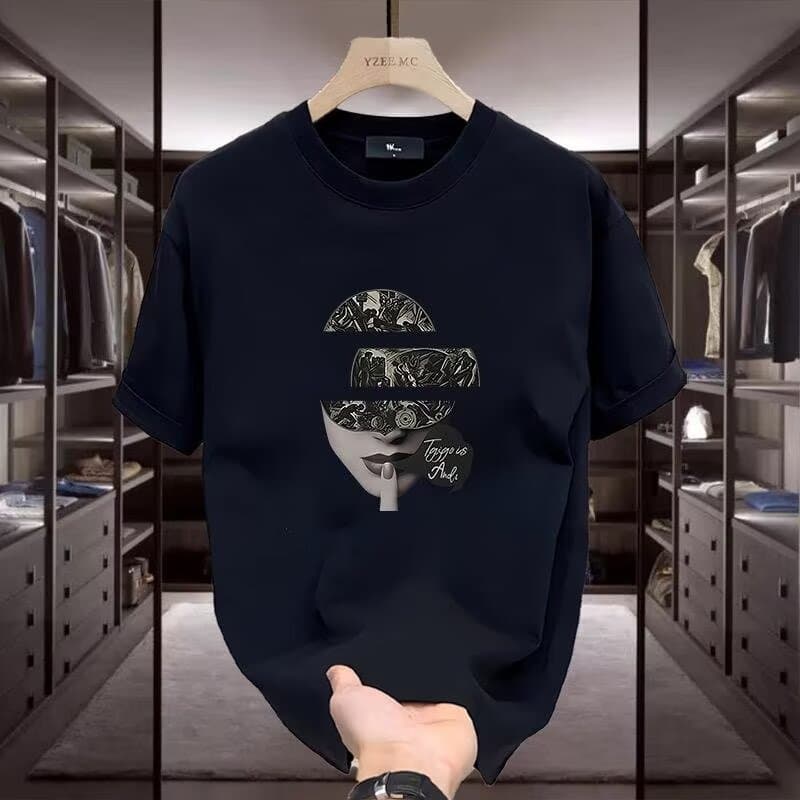 Men's 100% Cotton High Quality Round Neck Pullover Short Sleeve T-shirt