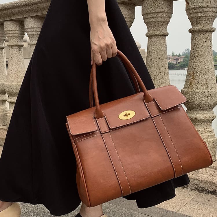 Women's Bags Vegetable Tanned Practical Handbag 2024 New All-match Texturous Retro Crossbody Bag Simple Large Capacity Shoulder Bag