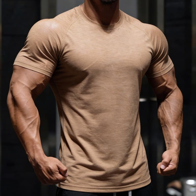 Men's Crew Neck Short Sleeve T-Shirt Crazy Muscle Fitness Summer Sports American Running Casual Basketball Cotton One-piece