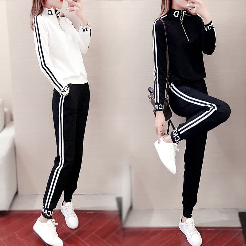Women's Autumn Winter Tracksuit Set - Stylish Loose Fit Hoodie & Jogger Pants, Printed Casual Two-Piece Outfit For Running & Lounge