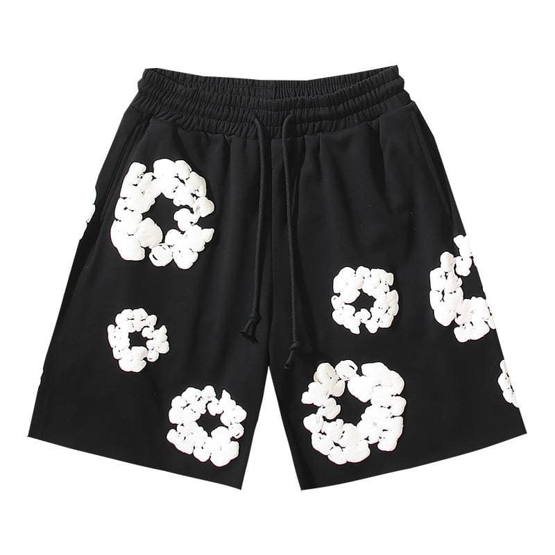 Shorts pour hommes, tendance été 2025, shorts décontractés en coton imprimé mousse