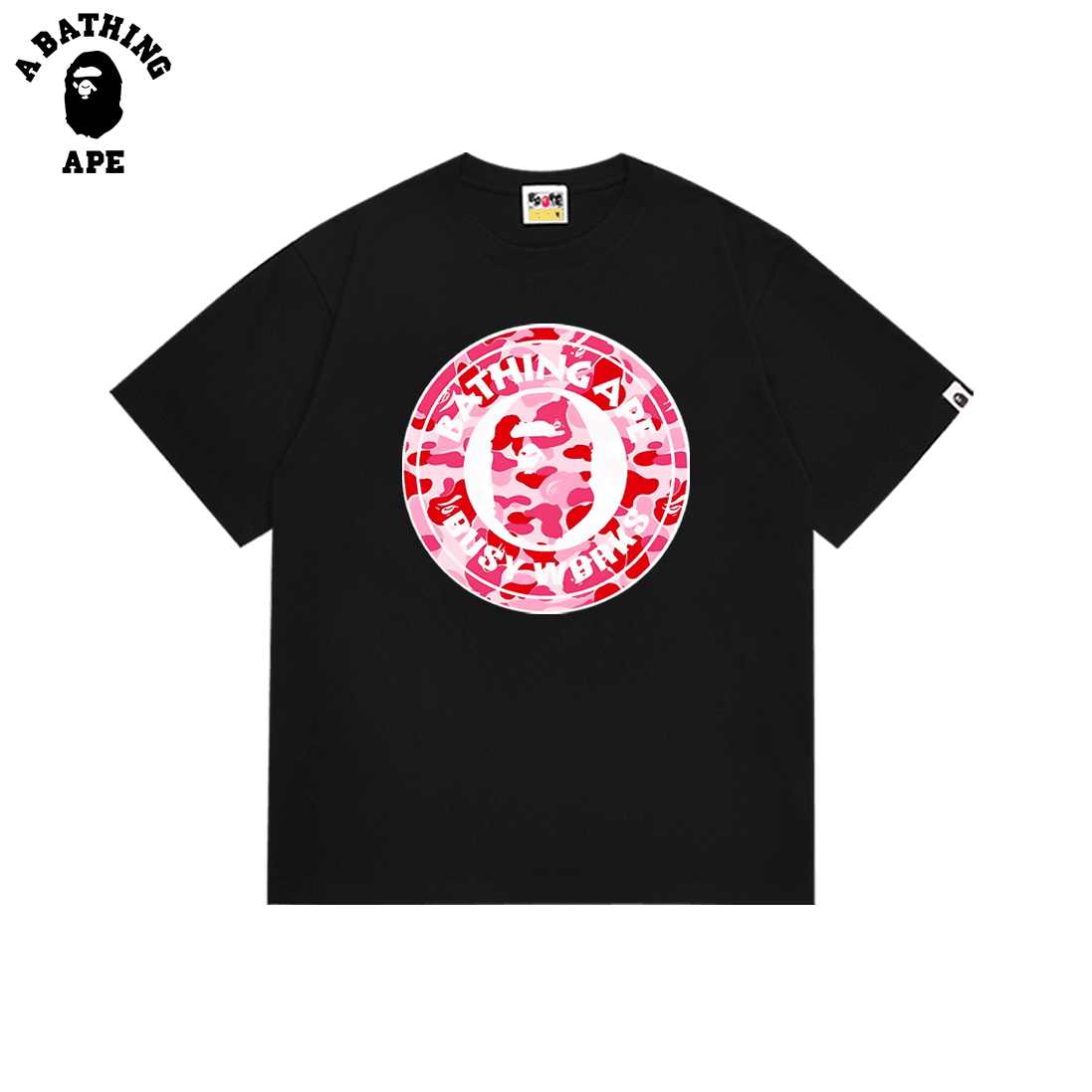 A BATHING APE BAPE-Ape Head Printed Cotton Short Sleeved T-shirt
