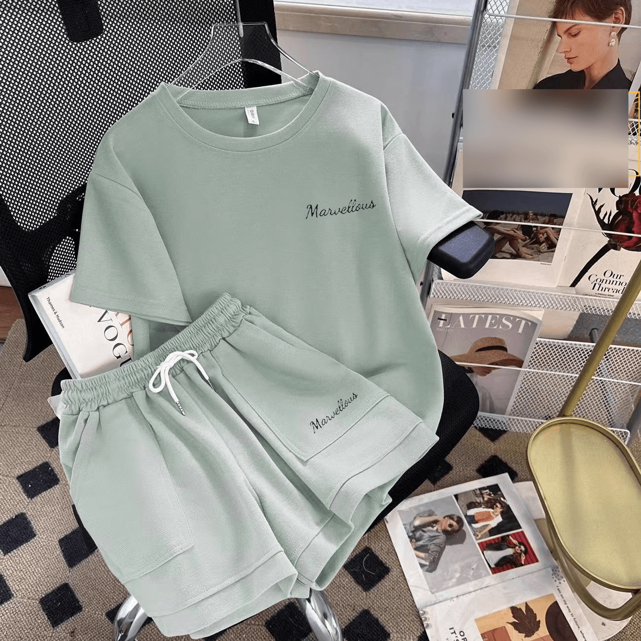 Women's Clothing Running Clothes Spring And Autumn New Short Zipper Sweater Fashionable Loose Sportswear Leisure Two Piece Suit Fashion