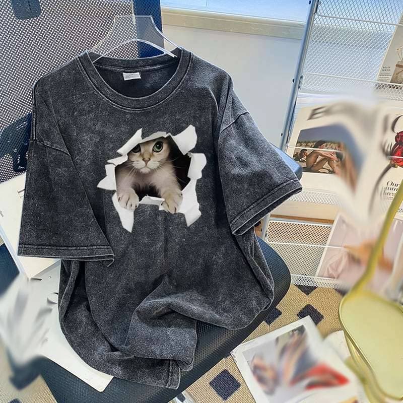 Women's Cotton Short-sleeved T-shirt For Women Summer Plus Size Fat Sister Mm200 Pounds Trendy Top