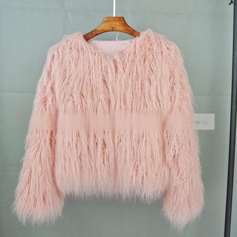 Faux Shearling Jacket Women's Short Sleeveless Solid Color Street Style Faux Fur Coat Casual Outerwear