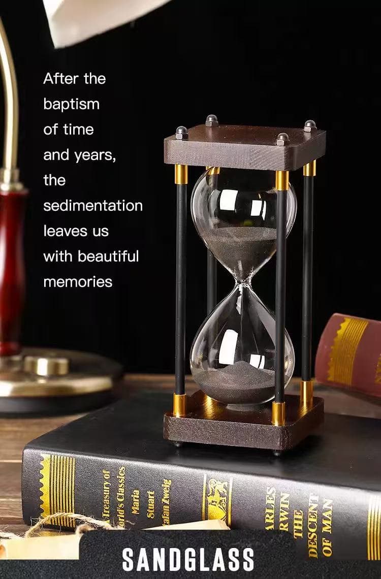 Classic Wooden Hourglass 60-minute/30-minute Timer, A Simple Decorative Piece For Home And Office Use.