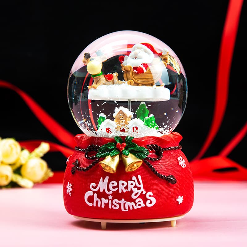 Christmas Dream Crystal Ball Decoration Music Box Octopus Box Little Girl Princess Children's Birthday Gift