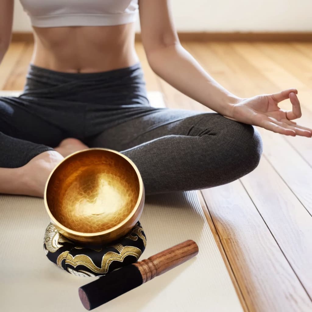 Nepal Singing Bowl Handmade Bowl Hand-Hammered Tibetan Singing Bowl Set - Stress Relief, Chakra Balancing & Meditation Tool