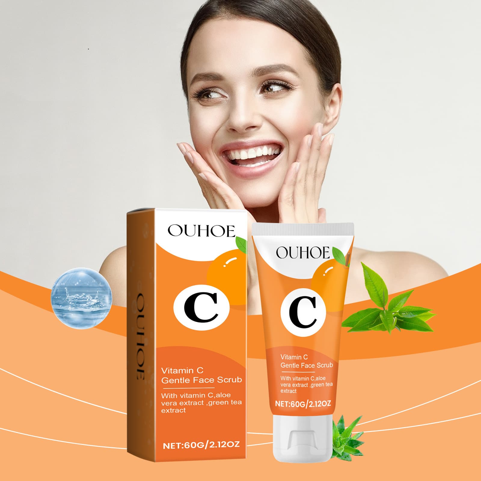 OUHOE Vitamin C Repair and Nourish Skin Facial Cleansing Pores Mild Cleanser