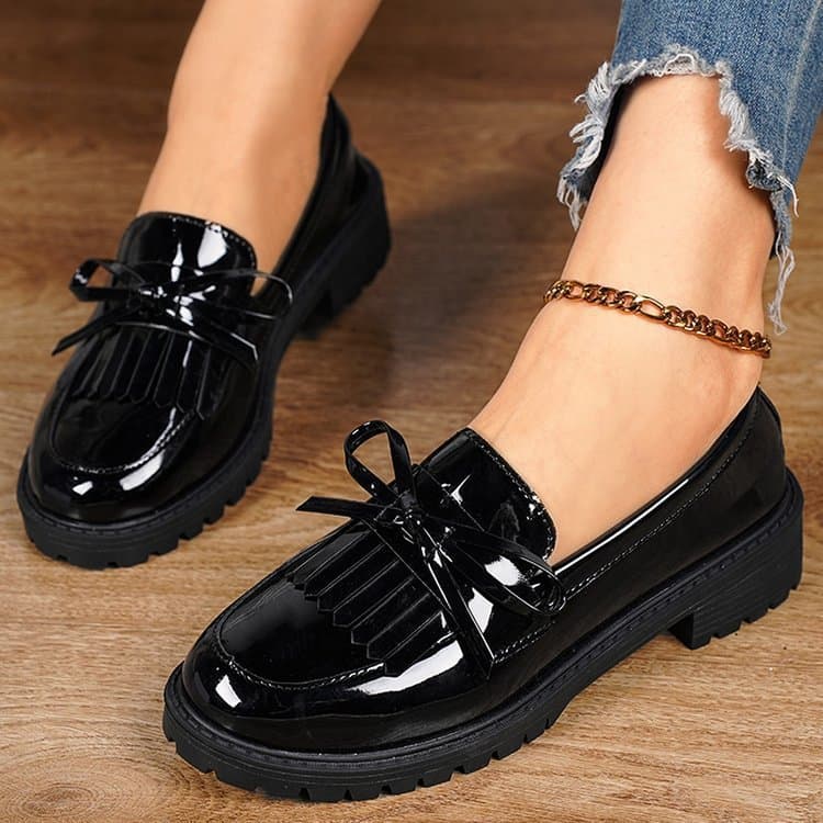 New bean shoes single shoes women's loafers flow su a slip-on plus-size casual shoes