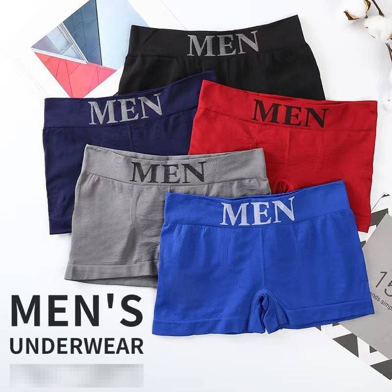 Breathable Seamless Men's Boxer Briefs - Stretch Comfort Mid Rise Underwear For Sports & Daily Wear (Black, Navy, Grey, Royal Blue, Red)