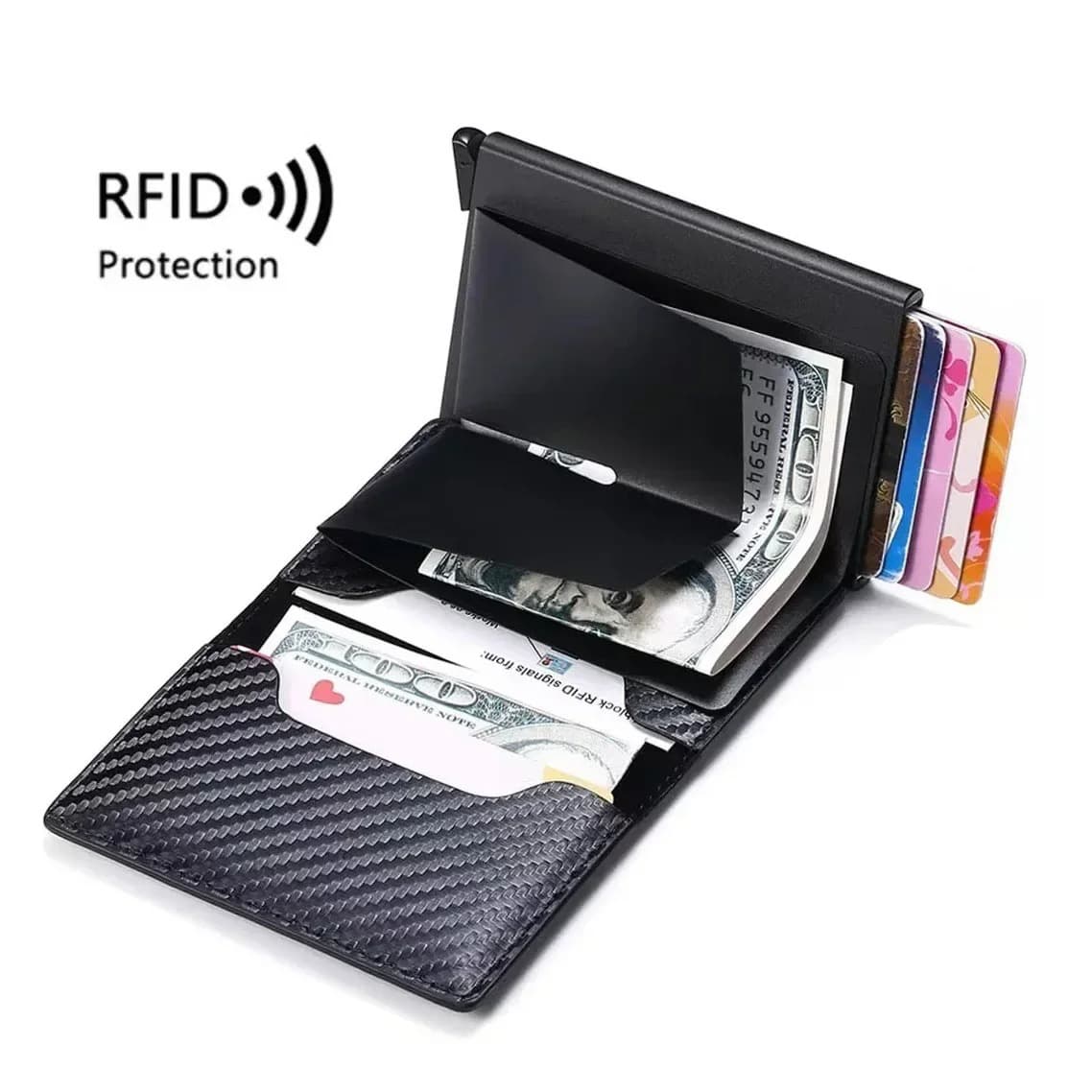 Luggage & Bags Card Holder Purse Wallets Rfid Shield Anti-theft Brush Ultra-thin Credit Card Aluminum Alloy Card Bag Metal Men's Multi-card Wallet