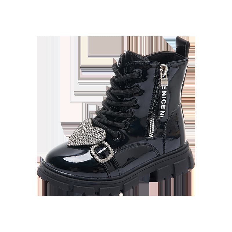 Kids Shoes Girls Boots 2025 New Autumn Women's Mid Calf Boots Children's Leather Boots Martin Boots Spring And Autumn Single Boots Trend