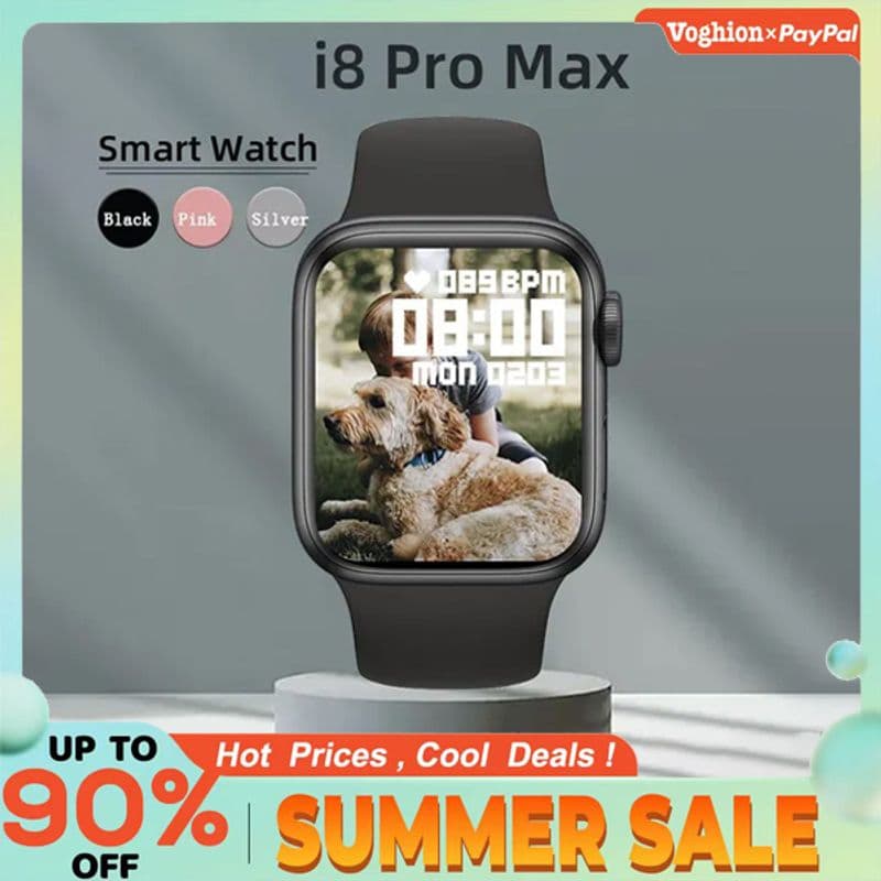 I8 Pro SmartWatch Custom Dial Men Women Heart Rate Monitor Bluetooth Calling Sport IWO Smart Watch VS W27 X8 MAX
